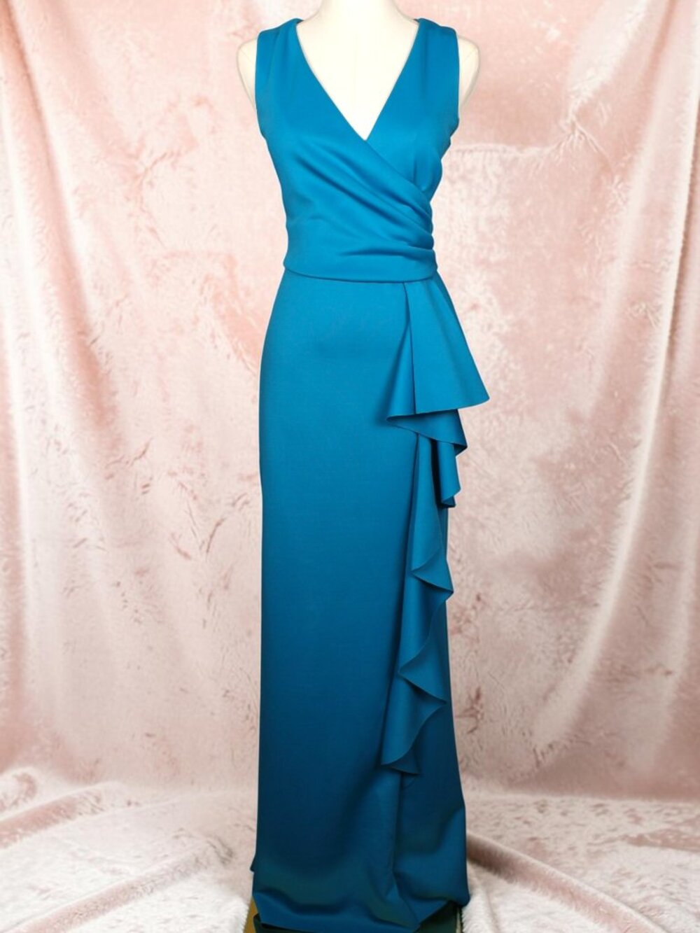 Jessica Howard Peacock Blue Formal Dress